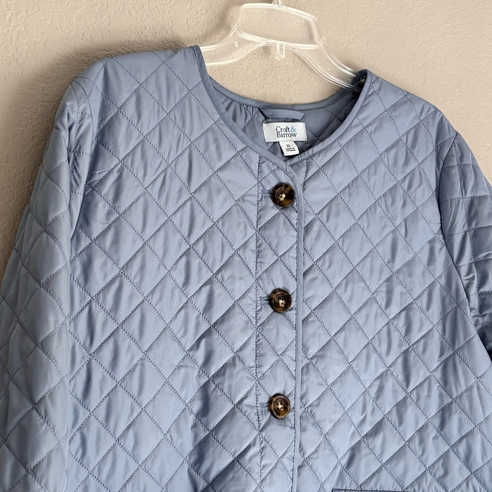 Croft & Barrow Women’s Light Blue Quilted Puffer Jacket size XL - Picture 2 of 9